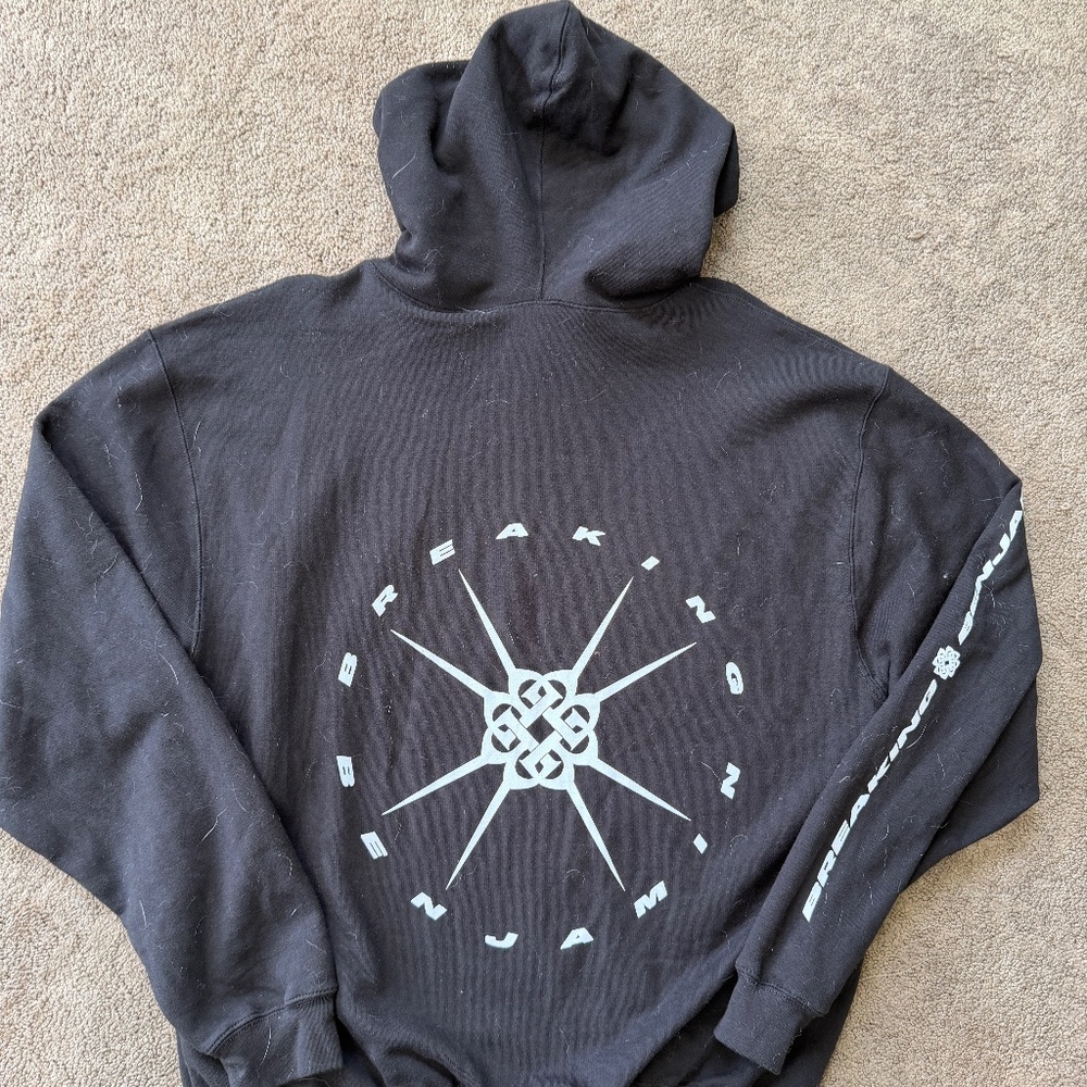 Black Graphic Hoodie for Band Breaking Benjamin | Size Large
